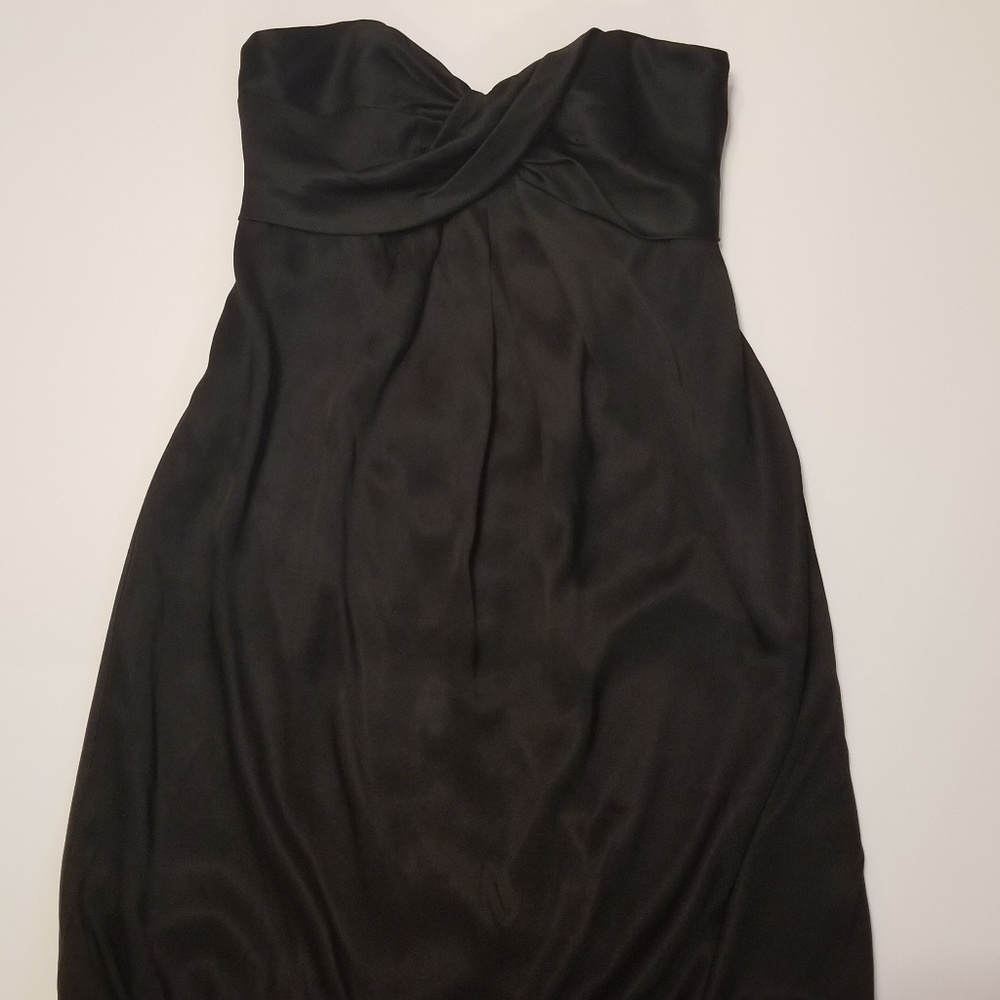 Nicole Miller strapless silk blackshort dress